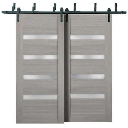 Sartodoors Sliding Closet Barn Bypass Doors 60x80 inches Solid Core Modern Interior QUADRO4113BBB-SS-60