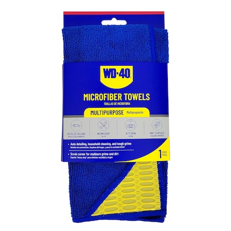 Wd-40 Multipurpose Microfiber Towel with Scrub Corner - Blue Color - 1 Pack L40120