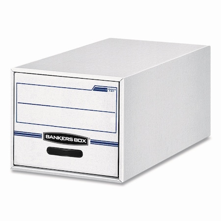 Bankers Box STOR/DRAWER Basic Space-Savings Storage Drawers, Letter Files, 14in x 25.5in x 11.5in, White/Blue 00721