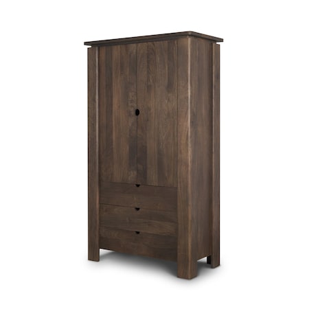 Homeroots 40in Dark Brown Solid Wood Curio Cabinet With Two Doors And Three Drawers 611050