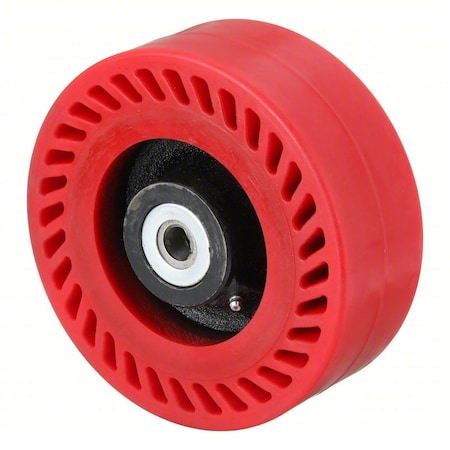 Zoro Select Caster Wheel, 8"dia, 1,600 lb, Red UOT-0830-12