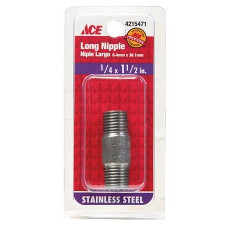 Smith-Cooper S8344NI002014CS 0.25 x 1.05 in. Stainless Nipple 4215471