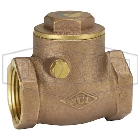 Dixon Swing Check Valve, 1 in Nominal, FNPT End Style, Brass Body SWCV100