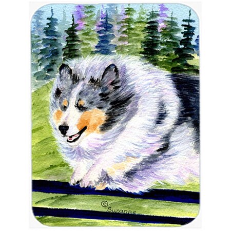Carolines Treasures 15 x 12 in. Sheltie Glass Cutting Board - Large SS8305LCB