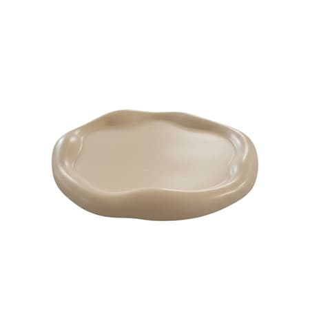 Homeroots 7in Peach Resin Handmade Round Trinket Tray 724176