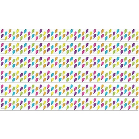Teacher Created Resources Brights 4Ever Lightning Bolts Straight Border Trim, 35 Feet Per Pack, 6PK TCR6928