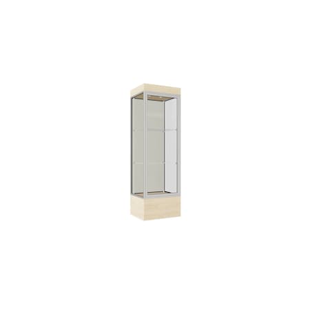 Ghent Lighted Floor Display Case 24x76x20, 12" Base, Satin 93LFWH-SN-BGW