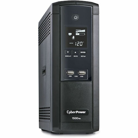 Cyberpower UPS System, 1500VA, Line Interactive, Out: 120V AC In: 120V AC BRG1500AVRLCD