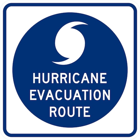 Lyle Hurricane Evacuation Route, 24x24, Non-Reflective, Blue G-13871-NA_24x24