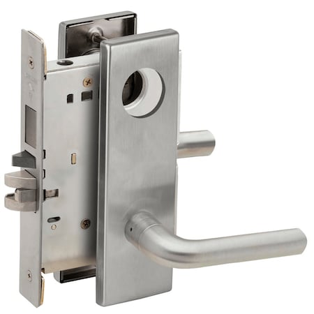 Schlage Entrance Mortise Lock with Deadbolt, 02N Design, Less Cylinder, Satin Chrome L9453L 02N 626