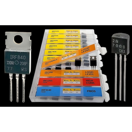 Florida Tools 10 Types Logic Level PMOS NMOS Transistor Assortment Kit 70 pcs FT70-10-MOSFET