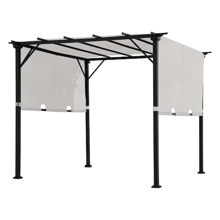 Sunjoy 9 ft x 9 ft Pergola, Outdoor Patio Pergola with Retractable White Canopy Shade, White A106005561