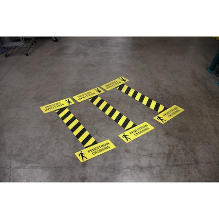 Creative Safety Supply Floor Sign Crosswalk Kit - Pedestrian Crossing with Icon/Hazard Lines, 40in x 16in FS40100-40
