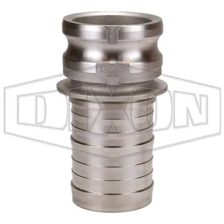Dixon Vent-Lock Type E Cam and Groove Adapter, 3 in, Male Adapter x Hose Shank, 70DegF Ambient L300-E-SS