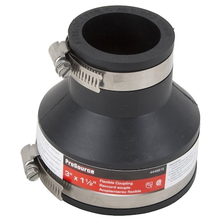 Prosource Coupling, 3 x 1-1/2 in, PVC, Black FC56-315