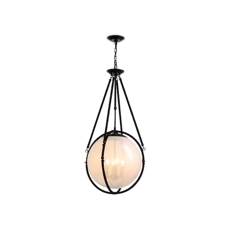 Vidalite Voyager 4-Light Matte Black Pendant, Hanging Pendant Light With Rope Detailing & Smoked Glass Shade CE1013091
