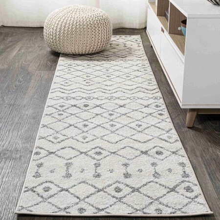 Jonathan Y Aksil Moroccan Beni Souk Cream/Gray 2 ft. x 8 ft. Runner Rug MOH208B-28