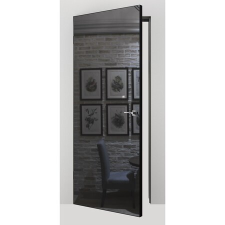 Sartodoors Invisible Solid Hidden Door with Handle Black 36x80 Solid Core Modern Interior TERMIX0801HFB-GPH-36x80-LH-I