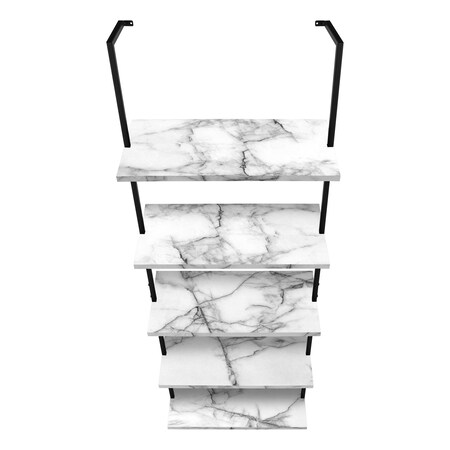 Homeroots 72" White Metal Five Tier Bookcase 489807