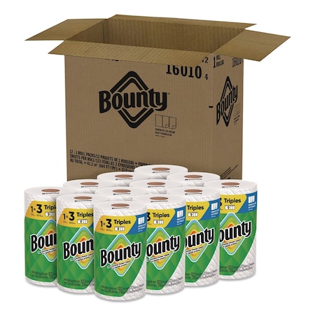 Bounty Select-A-Size Triple Roll Paper Towels, 2-Ply, 5.9 x 11, White, 123 Sheets/Roll, 12PK 60107/58299
