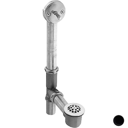 Westbrass Trip Lever Bath Waste and Overflow with Beehive Strainer - Powder Coat Flat Black D323-62