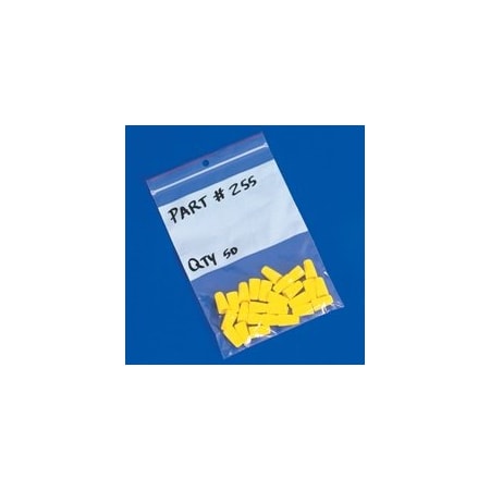 Bubblefast 1000-6 x 9'' - 4 Mil Minigrip White Block Reclosable Poly Bags w/ Hang Holes, 1000PK BFMG4025