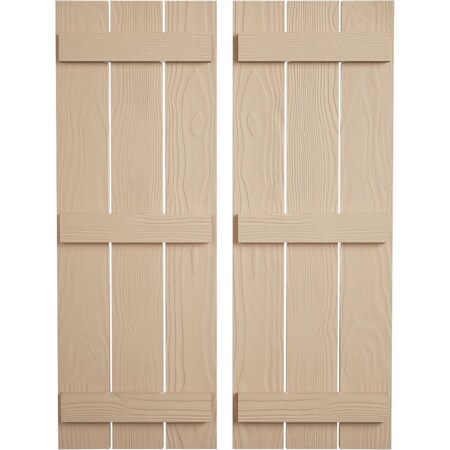 Ekena Millwork Rustic Three Board Spaced Board-n-Batten Sandblasted Faux Wood Shutters, 17 1/2W x 86H, PR SHUBSS17X86SDPR