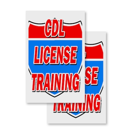 Signmission Cdl License Training, Vinyl Decals Only 24 Inch x 36 Inch, Vinyl Decal, 2PK DSB-2436-2PACK-Cdl License Training