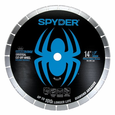 Spyder Abrasive Cut-Off Wheels, Type 1, 14-Inch Dia, 0.25-Inch Thick, 1 ...
