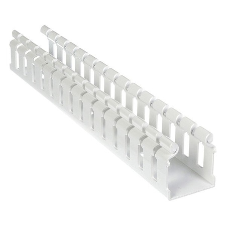 Panduit Wire Duct, Wide Slot, White, L 6 Ft H1.5X2WH6