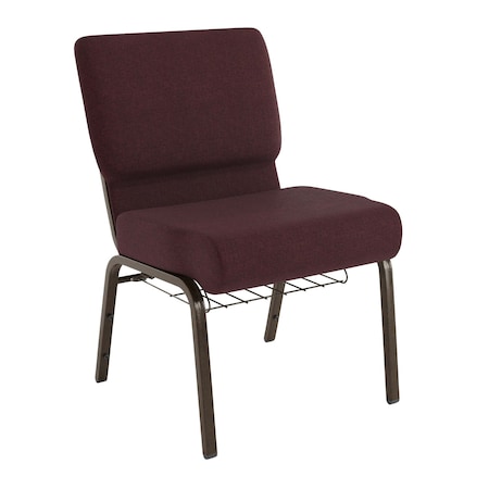 Flash Furniture Plum Fabric Church Chair, PK4 4-FD-CH0221-4-GV-005-BAS-GG
