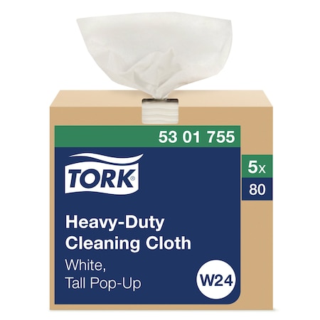 Tork Dry Wipe, Super Heavy, White, PK5 5301755