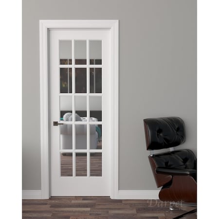 Darpet French Interior Door (15 Lite), 30" x 80" x 1-3/8" thick 15LCLEPRIM6826138