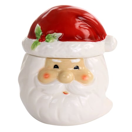 Gibson Home Joyful Santa Durastone 7.5in Cookie Jar 97091.01