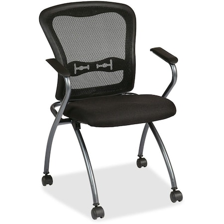Office Star Chair, Folding, Fabric/Metal, Coal, PK2 84440-30
