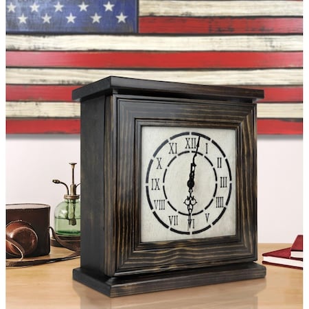 American Furniture Classics Mantel Clock in Dark Walnut Veneer with Secret Compartment CLOCKDW