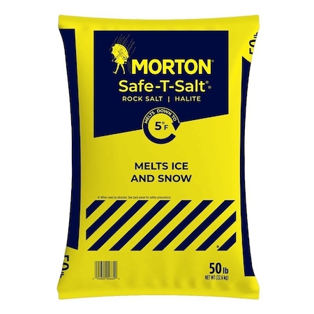 Morton Salt 3280 Ice Melt Rock Salt, Crystal, White, 50 lb, Bag F146640000G