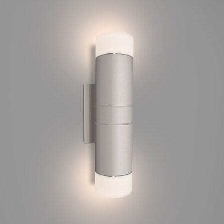 Besa Lighting Besa Kaya 24 Sconce, Satin White Glass, Silver Finish, 2x15W LED KAYA24-SW-LED-SL