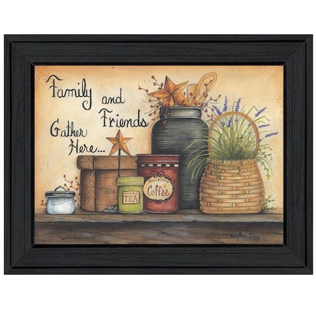 Homeroots Family and Friends 3 Black Framed Print Wall Art 406558