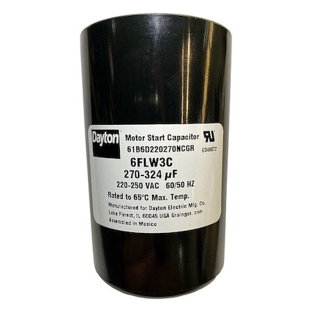 Dayton Motor Start Capacitor, Round 6FLW3