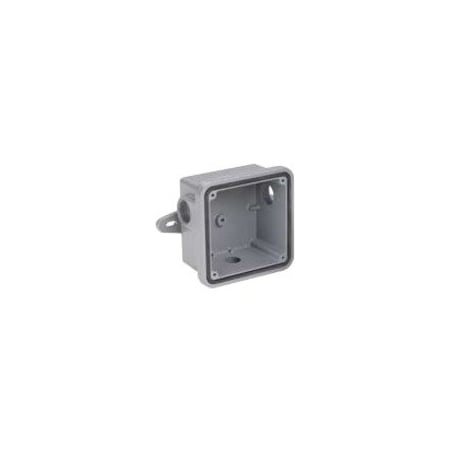 Federal Signal Gasketed Weatherproof Back Box, 4.53 in W, 4.53 in H, 2.43 in Depth, Cast Aluminum, Gray WB