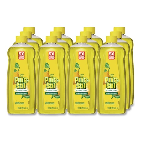 Pine-Sol Multi-Surface Cleaner, 14 oz, Lemon Fresh, 12 PK 60148CT