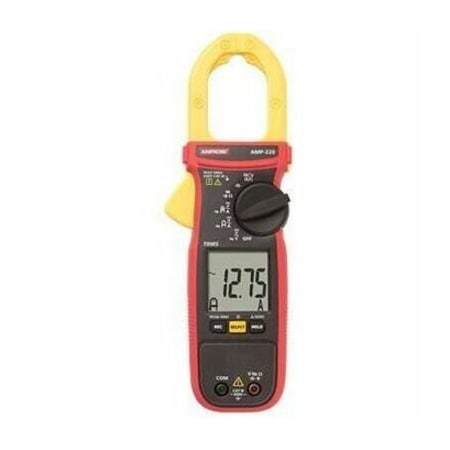 Amprobe Digital Clamp Meter, LCD, 600 A, 1.4 in (36 mm) Jaw Capacity, CAT III 600V Safety Rating AMP-220