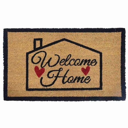 Gardenised Heavy Duty Coco Coir Doormat - Non Slip PVC Baking Embossed Design, Hearty Welcome Home QI004883