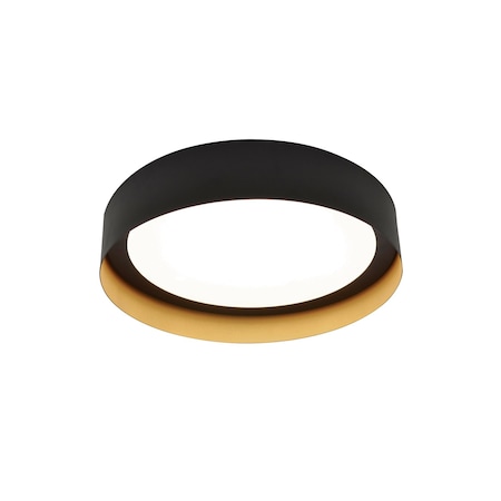 Afx Reveal, LED Flush Mount, 12"Dia., Black/Gold RVF12LAJUDBKGD