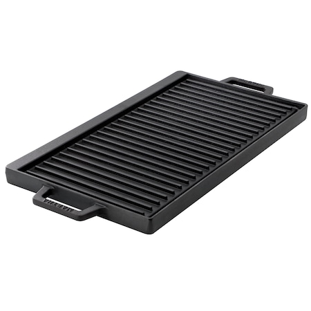 Martha Stewart 17 Inch Rectangular Preseasoned Cast Iron Reversible Griddle and Grill Pan 134690.01