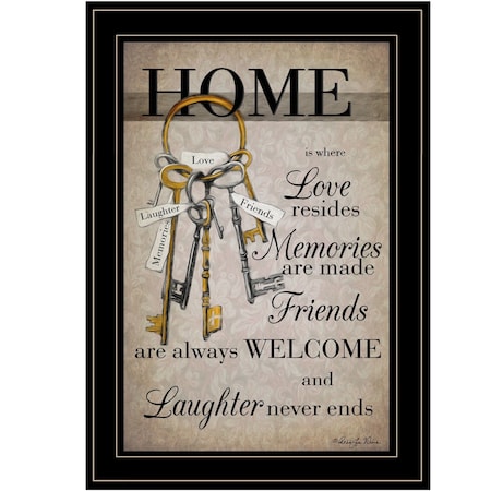 Homeroots House Keys 2 Black Framed Print Wall Art 405565
