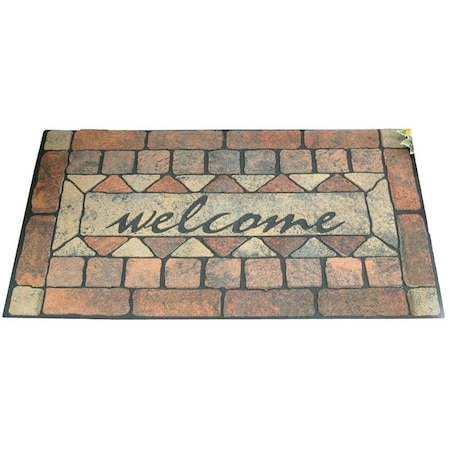 Simple Spaces Door Mat, 30 in L, 18 in W, Flocking Pattern, Polyester Surface 06ABSHE-16