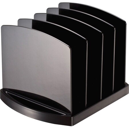 Officemate File Holder, Black, Plastic, 9 3/8 in W, 8 in L, 6 3/8 in H, 8" D, 7 Number of Compartments 22322