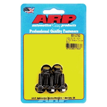 Arp 651-0750 0.31-18 x 0.75 in. 6 Point Bolt Kit, 5PK ARP651-0750